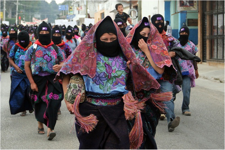 Zapatista women marching, Chiapas, 2012. Photograph by Moysés Zúniga