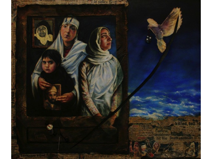 Behind the Canvas, mixed-media work, Masood Hussain, 2010