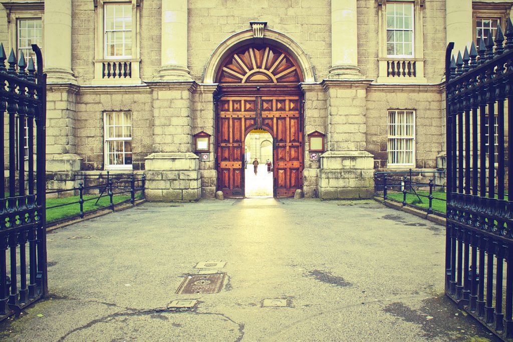 Gate and door on university campus