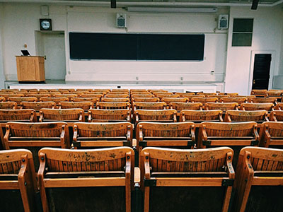 Empty classroom seats